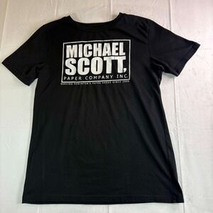 The Office Michael Scott Paper Company T Shirt Size Small S Black Graphic Tee